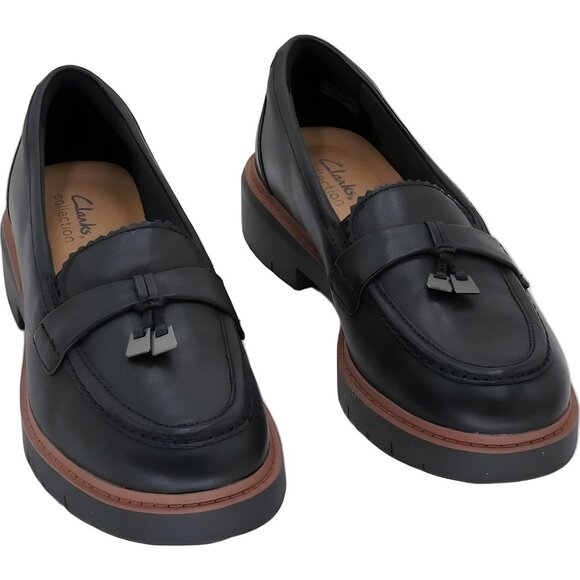 Clarks Shoes - Clarks Westlynn Bella Lug Sole Loafer Black Leather Women's US 7.5M